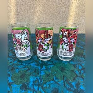 3 Vintage 1984 Keebler Elf Soft Batch Cookies Drinking Tumbler Glasses